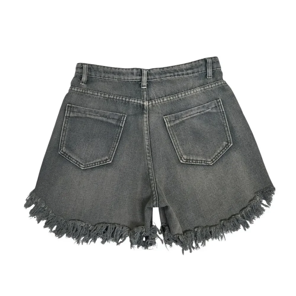 Misslook Women's S Exposed Button Fly Cutoff Jean Shorts
